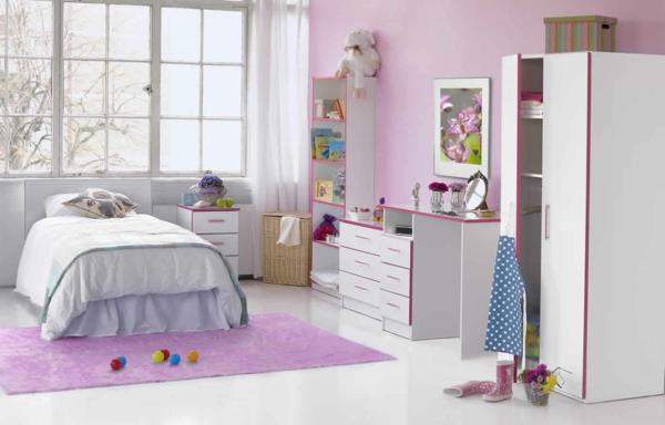παιδικο δωματιο κοριτσια δωματιο μοβ χαλι λευκα επιπλα