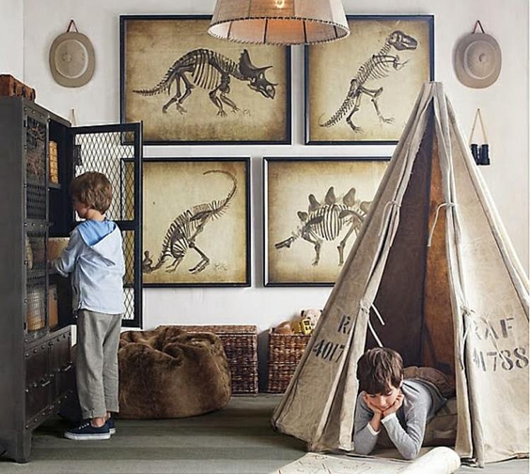 παιδικό δωμάτιο σχεδιασμός τοίχων ιδέες σχεδιασμού τοίχου δεινόσαυρος στυλ χώρας