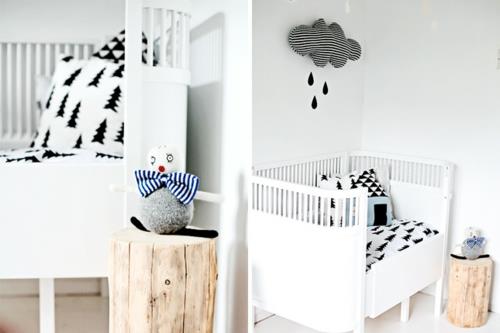 παιδικό δωμάτιο σχήμα σύννεφο τοίχο ριγέ προφορά