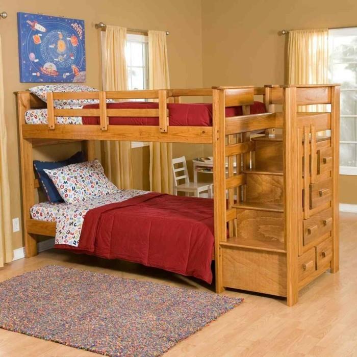 παιδικό δωμάτιο κρεβάτι σοφίτα λειτουργικό ξύλο δροσερό χαλί
