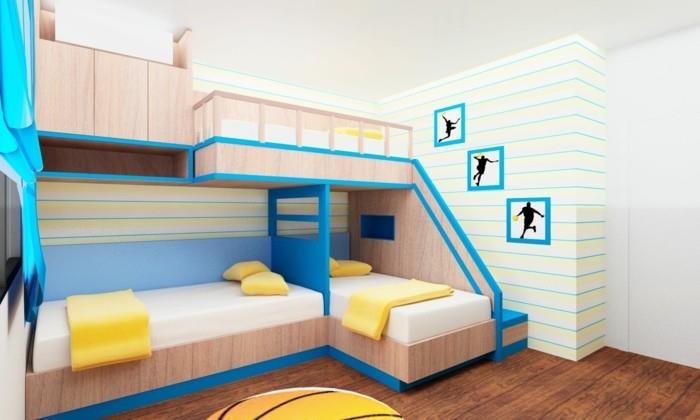 παιδικό δωμάτιο σοφίτα κρεβάτι λειτουργικό κρεβάτι προφορά τοίχου δάπεδο ξύλινη εμφάνιση