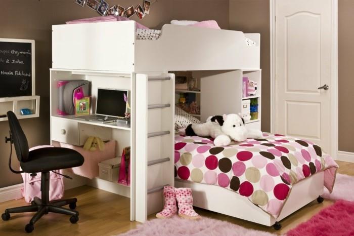 παιδικό δωμάτιο σοφίτας γραφείο ροζ χαλιά ιδέες δωματίων κοριτσιών