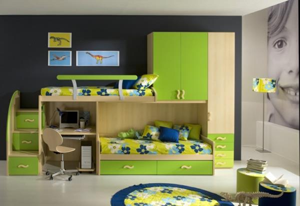 ιδέα παιδικού δωματίου σχεδιασμός μπλε και πράσινος σχεδιασμός εσωτερικών σχεδίων χρώματος