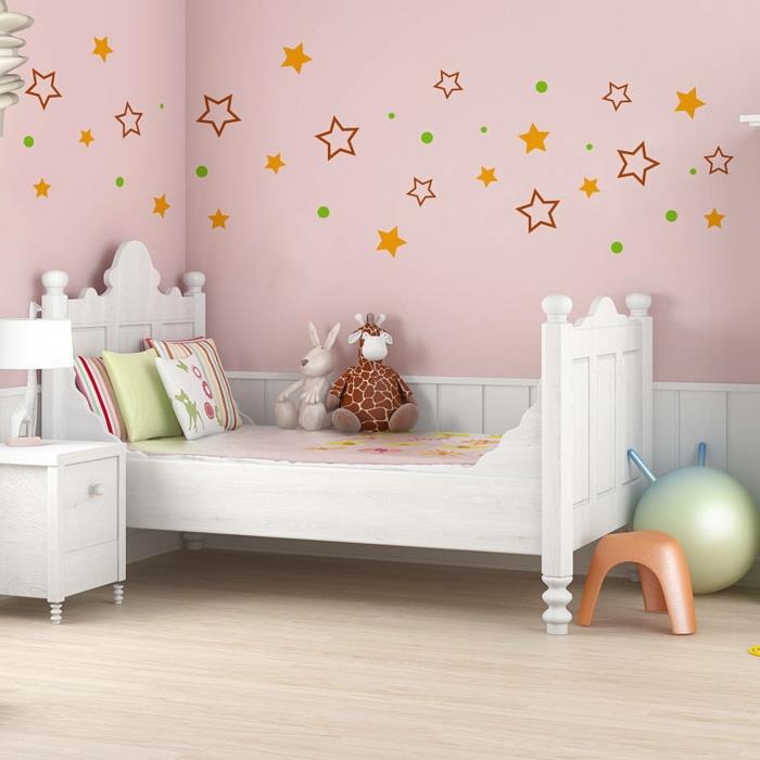 ιδέες παιδικού δωματίου σχεδιασμός δαπέδου όμορφα διακοσμητικά τοίχου αστέρια
