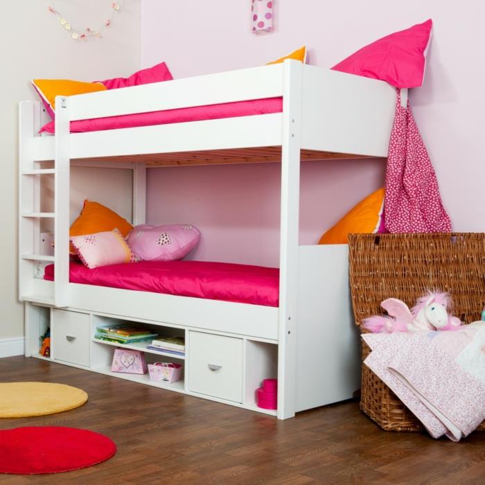 ιδέες παιδικού δωματίου χρωματιστό κρεβάτι σοφίτας δωματίου κοριτσιών