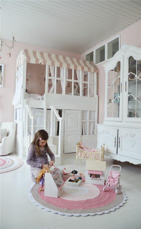 παιδικό δωμάτιο χαλί στρογγυλό σχεδιασμό δωματίου κοριτσιού τοίχων