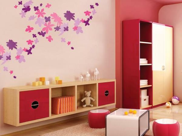Παιδικό δωμάτιο τοίχου χαλκομανία πολύχρωμα λουλούδια