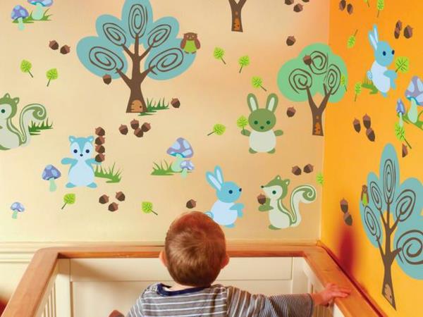 Παιδικά αυτοκόλλητα τοίχου πολύχρωμο δάσος