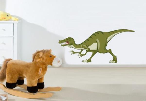 Παιδικό δωμάτιο με αυτοκόλλητες ετικέτες δεινοσαύρων δημιουργικό τοίχο