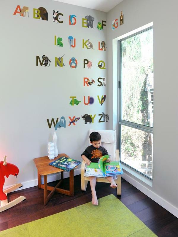 Παιδικά αυτοκόλλητα τοίχου αστεία γράμματα
