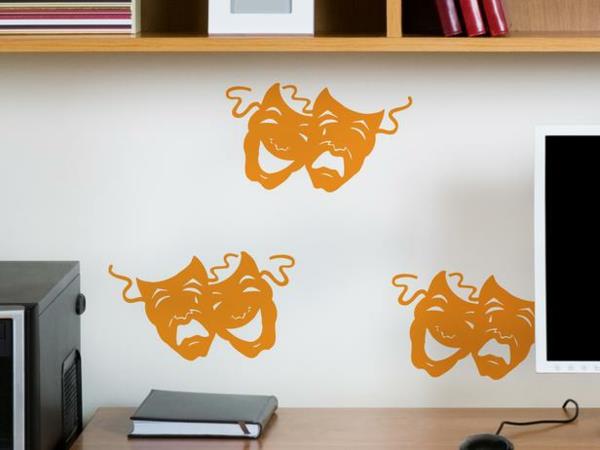 αυτοκόλλητα τοίχου παιδικού δωματίου αστείες μάσκες