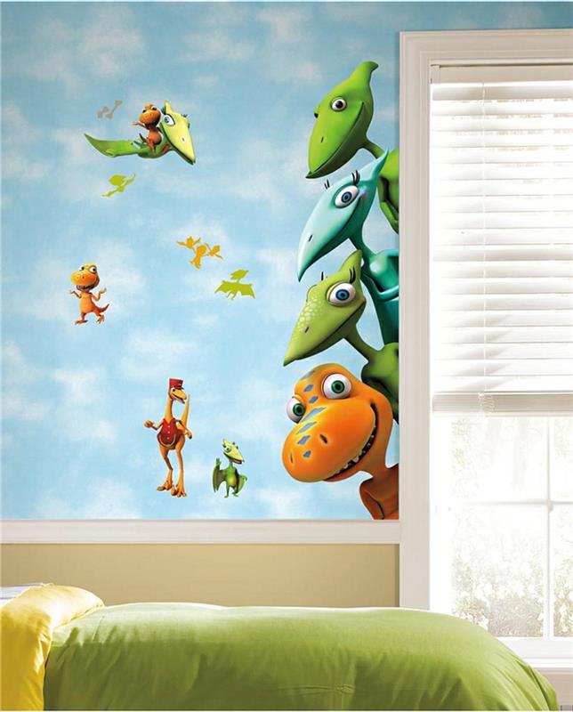 παιδικό δωμάτιο τοίχο αυτοκόλλητα ζώα δεινόσαυρος αστείες εικόνες για αγόρια