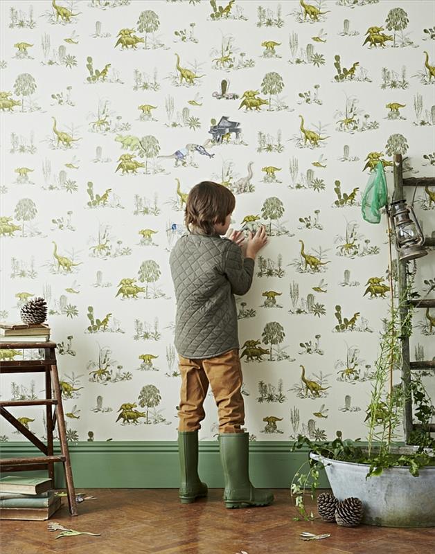 παιδικά δωμάτια τοίχου τοιχογραφίες τοιχογραφίες τοίχου μοτίβο δεινοσαύρου