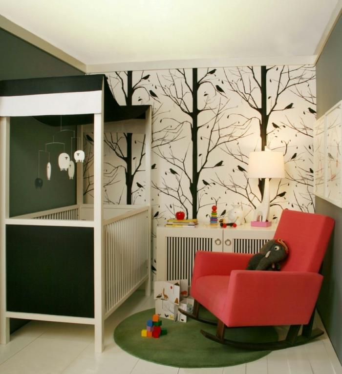 ταπετσαρία παιδικού δωματίου βρεφικό δωμάτιο που έχει δημιουργηθεί πράσινες πινελιές