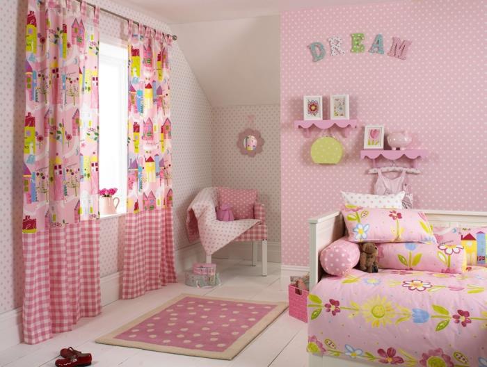 παιδικό δωμάτιο ταπετσαρία δωμάτιο κοριτσιού που έχει δημιουργηθεί διαφορετικά μοτίβα