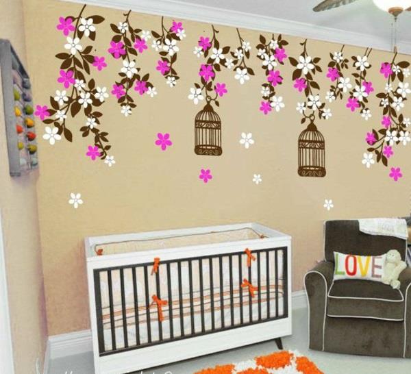 παιδικοί τοίχοι σχεδιασμός παιδικό δωμάτιο λουλούδι μοτίβο