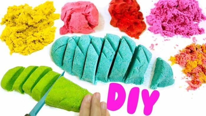 κινητική άμμος δημιουργήστε πολύχρωμες ιδέες ζωγραφικής για παιδιά