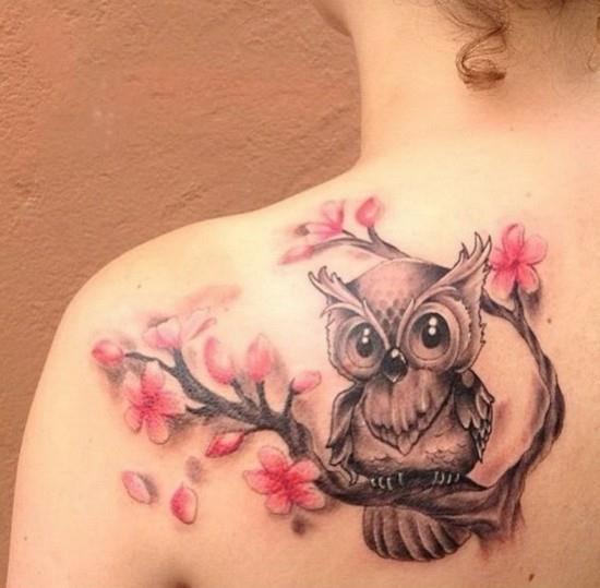 τατουάζ άνθη κερασιού με uhu στην πλάτη