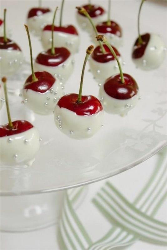 κεράσια λευκές σοκολάτες μαργαριτάρια πάρτι ιδέες για φαγητό