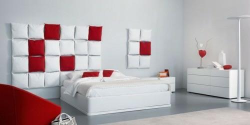μαξιλάρι λευκό κόκκινο τοίχο υπνοδωμάτιο εσωτερικό κεφαλάρι πρωτότυπο