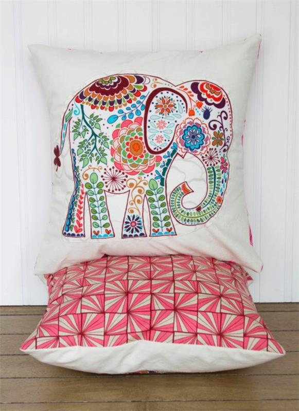 Μαξιλαροθήκες μπερδεμένα χρώματα ενδιαφέροντες ελέφαντες διακόσμησης μαξιλαριού