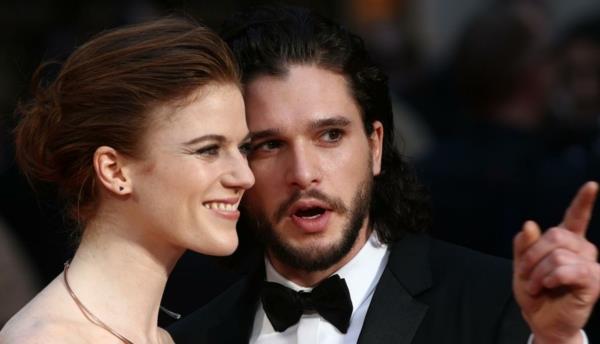 kit harington και rose leslie love game of thrones