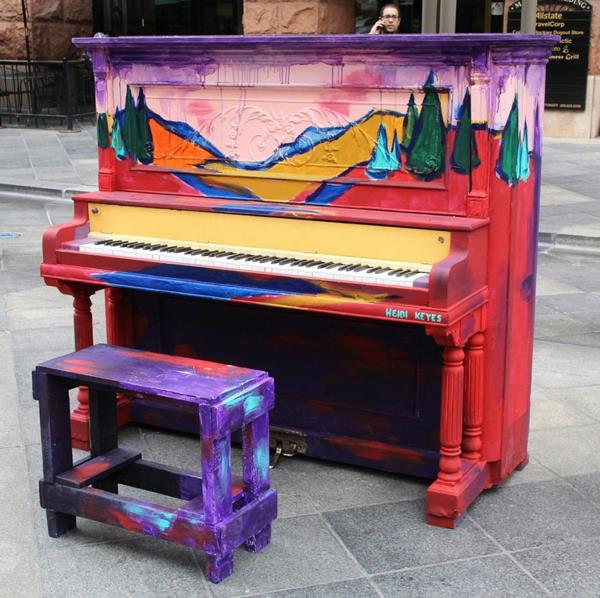 παίζοντας πιάνο τοπία πολύχρωμα