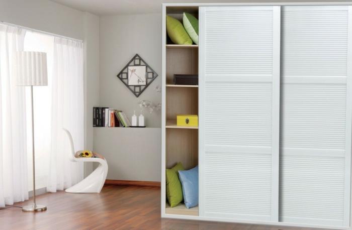 ντουλάπα σχεδιασμός συρόμενες πόρτες ιδέες αποθηκευτικός χώρος ιδέες υπνοδωμάτιο λευκό
