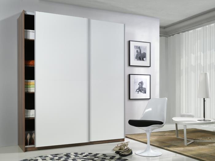 ντουλάπα σχεδιασμός λευκές συρόμενες πόρτες ιδέες σαλόνι υπνοδωμάτιο