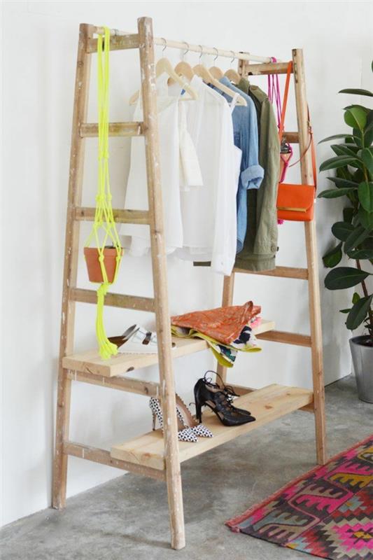 ράφι ρούχων γκαρνταρόμπα δωμάτιο-ντουλάπα χτίστε τις δικές σας ιδέες ξύλινη σκάλα