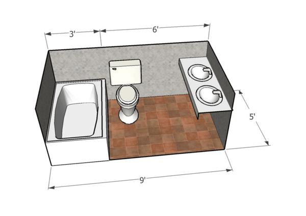 επίπλωση μικρών μπάνιων σχεδιαστής μπάνιου 3d απεικόνιση σχεδιασμού μπάνιου
