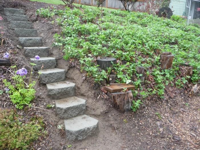 φτιάξτε μόνοι σας μικρές σκάλες κήπου από πέτρινα τετράγωνα