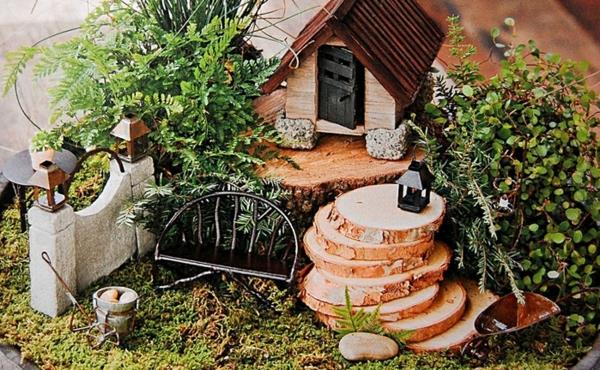 μικροί κήποι φτέρη βρύα εξοχικού σπιτιού
