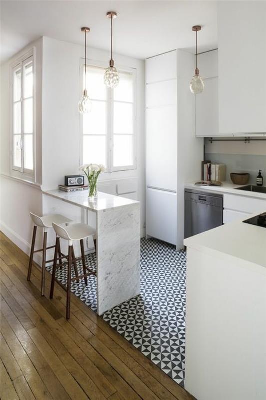 μικρή κουζίνα σετ λευκά ντουλάπια κουζίνας ιδέες για χώρο αποθήκευσης
