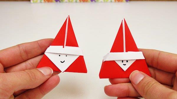 φτιάξτε μικρούς Νικόλαους από χάρτινα Χριστούγεννα origami