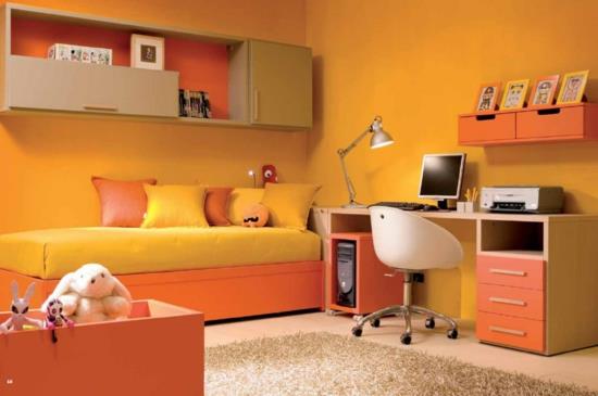 μικρά δωμάτια κομψό σχέδιο πορτοκαλί χαριτωμένο εσωτερικό