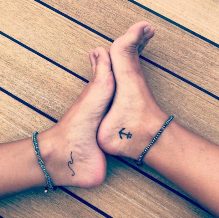 μικρά τατουάζ άγκυρα που γράφουν στο πόδι γυναίκες τατουάζ μοτίβα