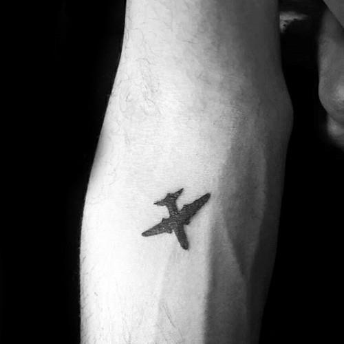 μικρά τατουάζ άνδρες αεροπλάνο αντιβράχιο