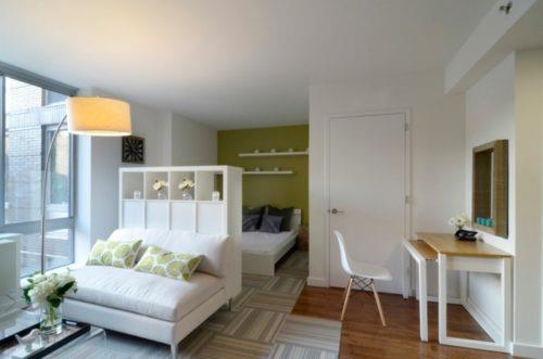 μικρό διαμέρισμα-επίπλωση-μονόχωρο-διαμέρισμα-ιδέες-σαλόνι-ρετρό στυλ