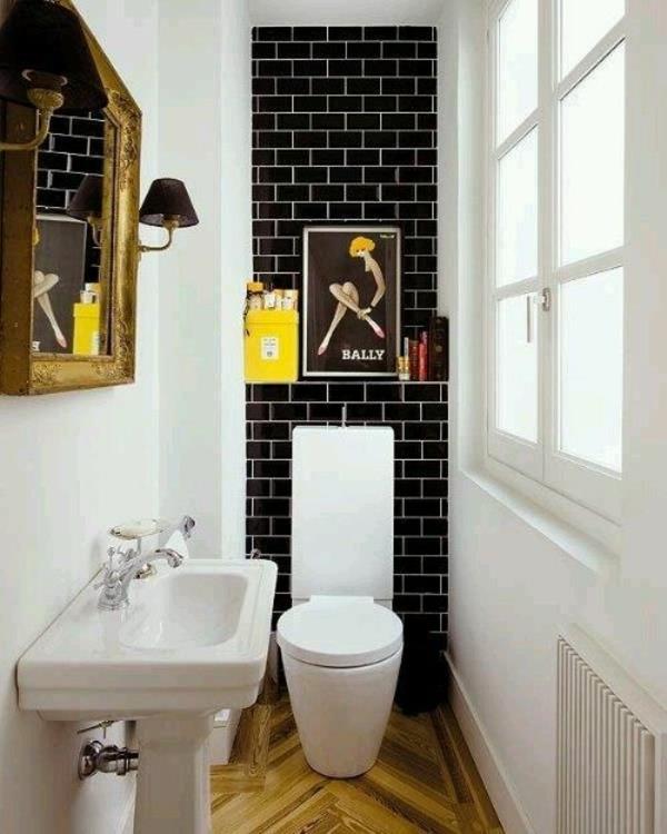 μικρό μπάνιο με νεροχύτη τουαλέτα ρετρό στυλ σχεδιασμού τοίχου κεραμιδιών