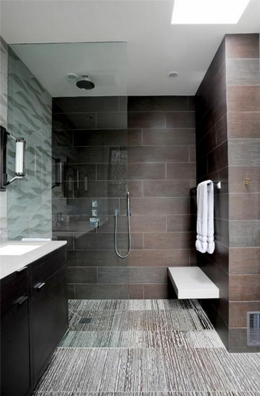 μικρά πλακάκια μπάνιου ξύλο εμφάνιση πλακάκια μπάνιου μοντέρνο μπάνιο