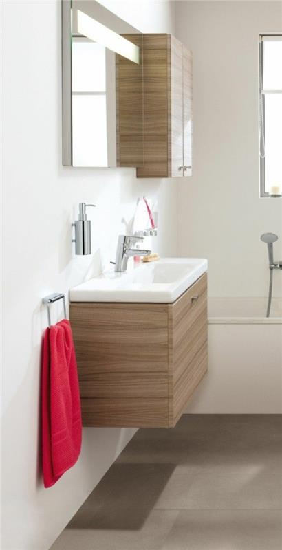 μικρές ιδέες μπάνιου ντους μπανιέρα μπάνιου ξύλινα ντουλάπια πρακτικά