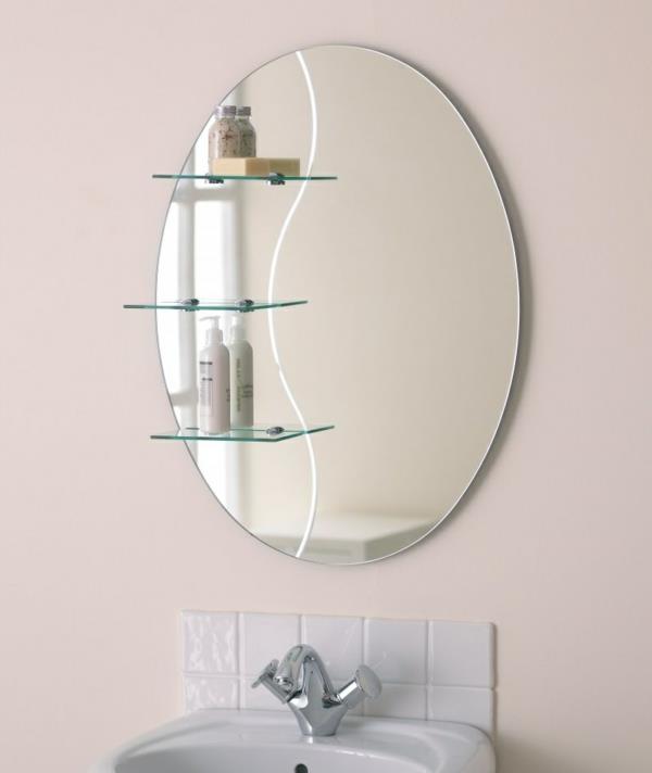 μικρό μπάνιο μπάνιο καθρέφτη οβάλ σχήμα