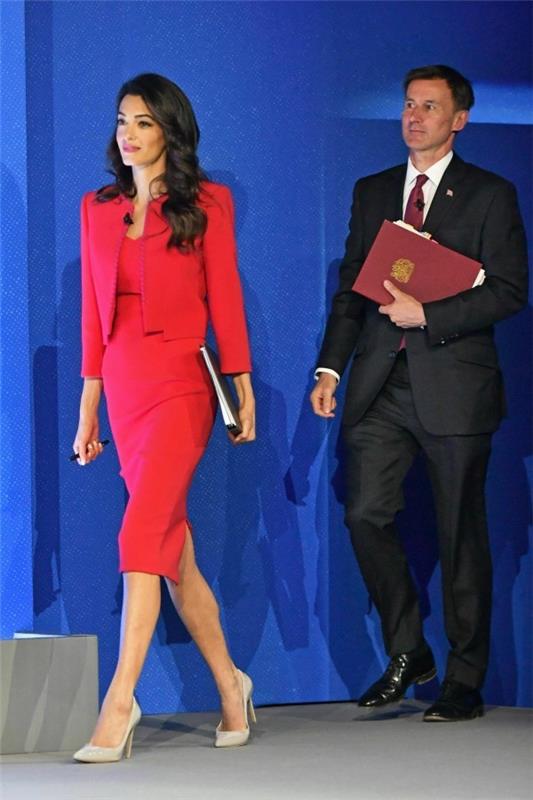 φόρεμα μέχρι το γόνατο με σακάκι amal clooney