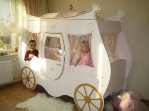 κρεβάτι βασιλικής άμαξας ιδέα αδελφών παιδικού δωματίου