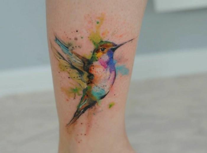 ιδέες τατουάζ κολιμπρί πουλί ακουαρέλα