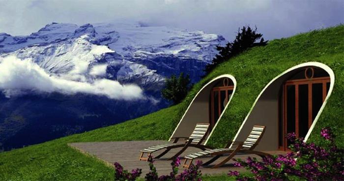 οικολογικό κτίριο hobbit house βιώσιμο σύνθετο υλικό