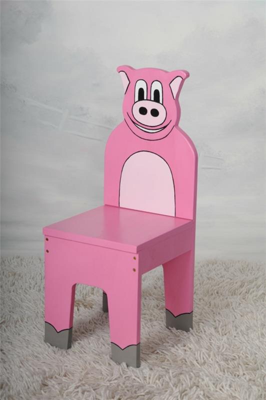 άνετη παιδική καρέκλα ροζ εργονομικός σχεδιασμός γουρούνι