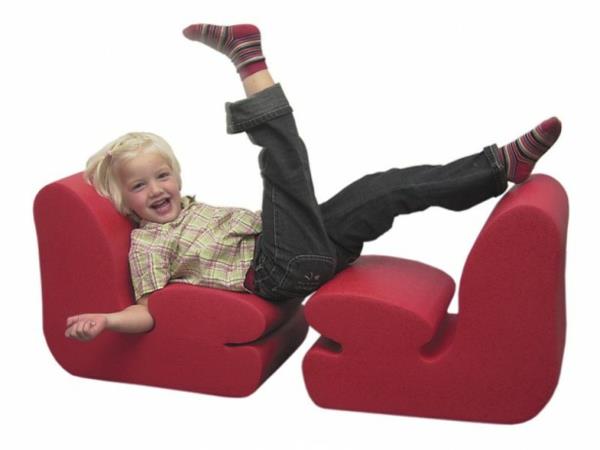 άνετη παιδική καρέκλα κόκκινο εργονομικό σχέδιο