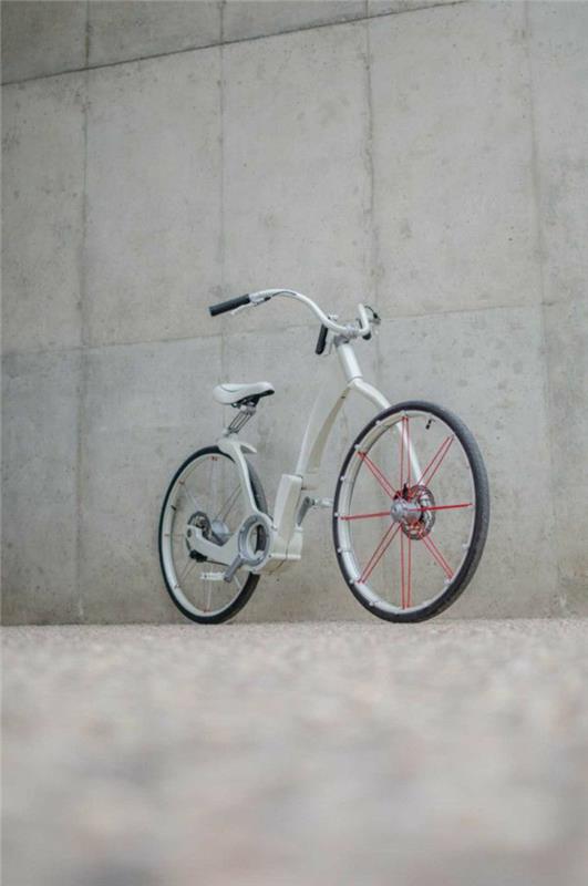 εντελώς λευκό κόκκινο ηλεκτρικό ποδήλατο απλά πρότυπα eu